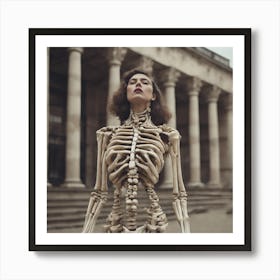 Skeletal Couture Architecture Bone Skeleton Model Art Print