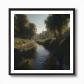 Stream In The Woods 24 Art Print