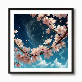 Default Image Digital Artwork Featuring Cherry Blossom Petals 1 Art Print