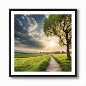 Path In The Field Art Print