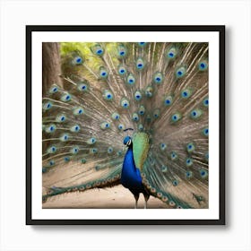 Peacock paintings art print 1 Art Print