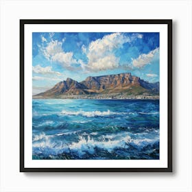 A Table Mountain In Cape Town Oil Painting Illus 1720033937 1 Art Print