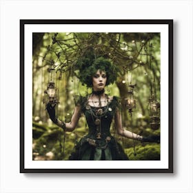 Steampunk Marionette Wicked Fairy Lamps  Art Print