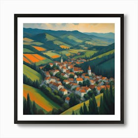 Village In The Mountains Art Print