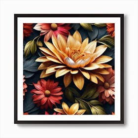 Floral Wallpaper 5 Art Print