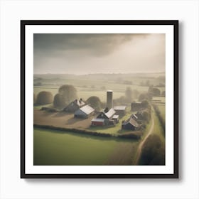 View Of Farm In England Haze Ultra Detailed Film Photography Light Leaks Larry Bud Melman Tren (2) Art Print