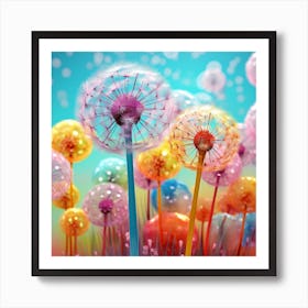 Colorful Dandelion 2 Art Print