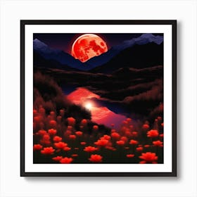 Red Moon In The Sky Art Print