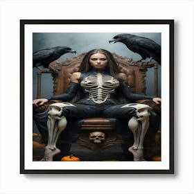 Skeleton Woman Art Print