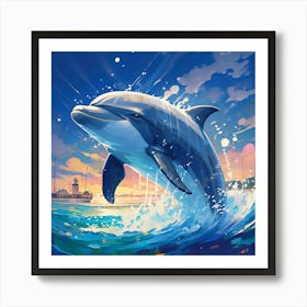 Dolphin Jumping In The Ocean Art Print