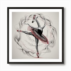 Giraffe Ballet Art Print