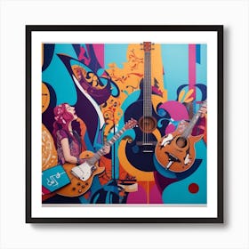 Guitar Wall Mural Art Print