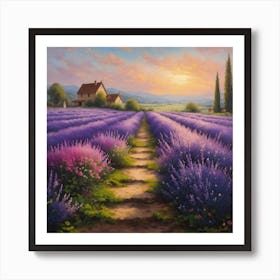 Lavender landscape Art Print