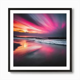 Sunset On The Beach Canvas Print 1 Art Print