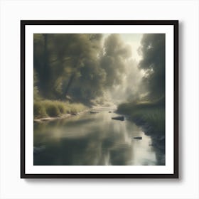 River In The Forest 50 Art Print