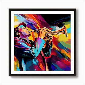 Jazz Musician Playing Trumpet 1 Art Print
