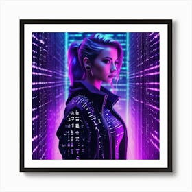 Girl In Neon Art Print