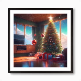 Christmas Tree In The Living Room 67 Art Print