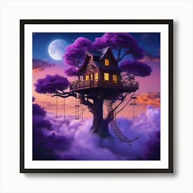 Tree House In The Sky 2 Art Print