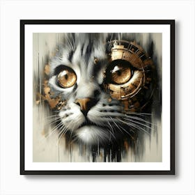 Steampunk Cat Art Print