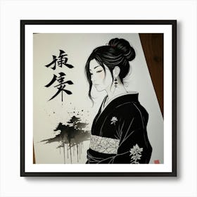 Default 8k Resolution Artwork Design Irezumi Style Yabusame 2 Art Print