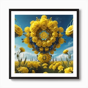 Yellow Flowers In A Field 26 Art Print