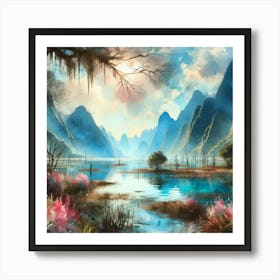 Chinese Landscape Painting Art Print