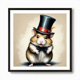 Hamster In Top Hat 5 Póster