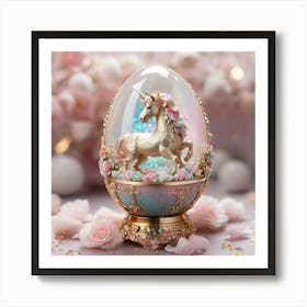 Unicorn In A Glass Egg Art Print