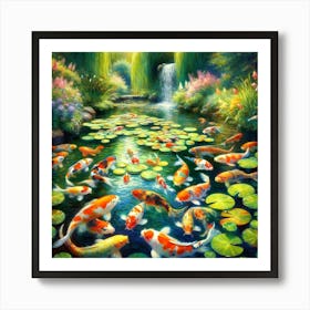 Koi Fish Pond 1 Art Print