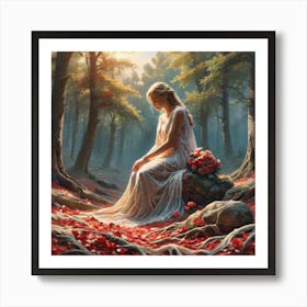 Girl In The Forest 5 Art Print