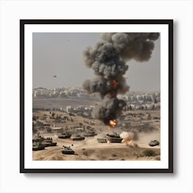 Israeli Tanks In The Desert 15 Art Print