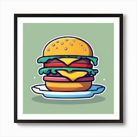 Cartoon Burger 11 Art Print