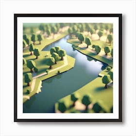 Low Poly Landscape 13 Art Print