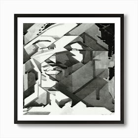 Abstract Portrait Of A Man Art Print