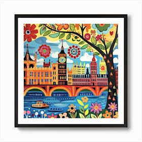 Kids Travel Illustration London 2 Art Print