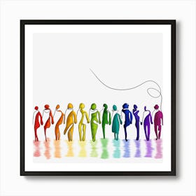 Rainbow People Art Print