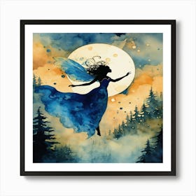 Fairy In The Moonlight Art Print