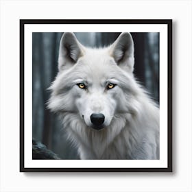 Picture of a fictional white wolf Art Print