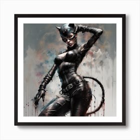 Cat Woman 1 Art Print