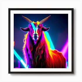 Neon Goat Art Print