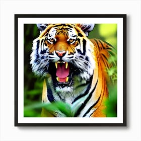 Tiger Roaring Art Print