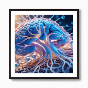 3d Image Of The Brain Art Print