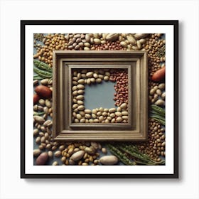 Frame Created From Legumes On Edges And Nothing In Middle Haze Ultra Detailed Film Photography L (7) Art Print