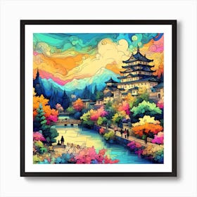 Asian Landscape Painting 3 Art Print