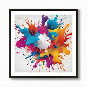 Colorful Splashes Of Paint Art Print