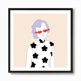 Girl With Sunglasses 1 Art Print