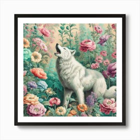 Wolf In The Garden Art Print