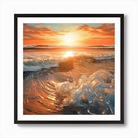 Sunset At The Beach 20 Art Print