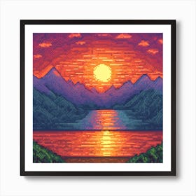 Sunset In The Mountains Art Print